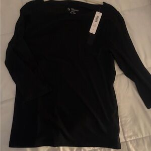 NWT Chico's Classic Black Cotton Top